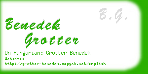 benedek grotter business card
